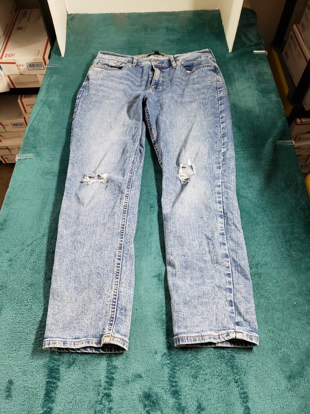 Banana Republic Jeans Size 8 Women Blue Pants Stretch Mid Rise Girlfriend Ankle